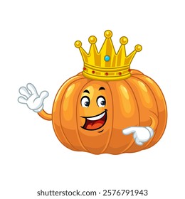 King Pumpkin Cartoon Character Illustration.