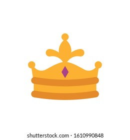 King purple and gold crown design, Prince royal luxury jewelry kingdom insignia emperor authority and coronation theme Vector illustration