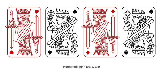King and queen Black and Red Playing Card