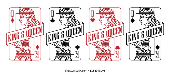 King and queen Black and Red Playing Card