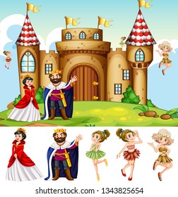 King and queen at the castle illustration