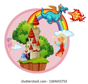 King and queen at the castle illustration