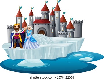 King and queen at the castle illustration