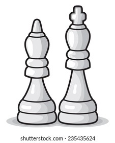 King and queen chess illustration
