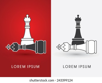 King and Queen Chess, logo, symbol, icon, graphic, vector .