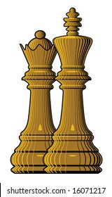 King & Queen Chess Pieces (Vector)