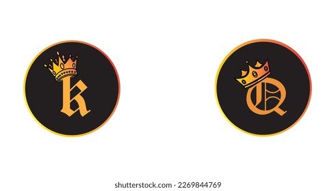 Ilustración de vectores de icono de pareja de Rey y Reina