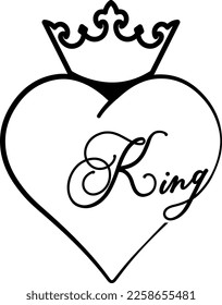 king queen crown   heart