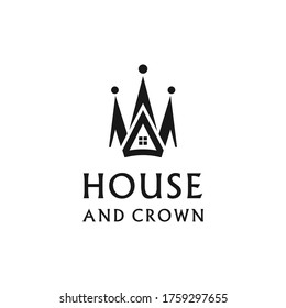 King Queen Crown House Real Estate Building Apartment Premium Elegant Luxury logo design