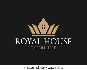 King Queen Crown House Real Estate Building Apartment Premium Luxury logo