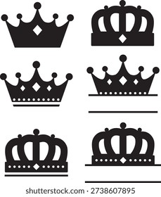 king queen crown illustration simple ornate style split label text space birthday party celebration royal emblem logo t shirt print card design event branding decorative graphic luxury premium festive