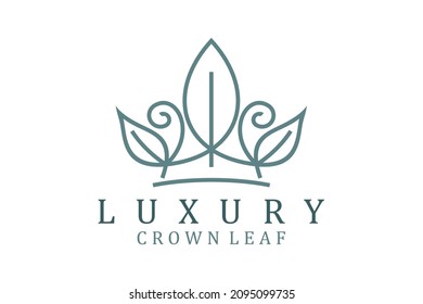
Diseño del logotipo de la planta de flor de la corona de la reina del rey
