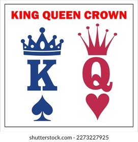 KING QUEEN CROWN VECTOR DESIGN