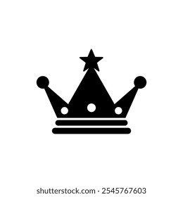 Rei ou rainha Crown Vetor Silhueta Logo Ícone design Isolado 