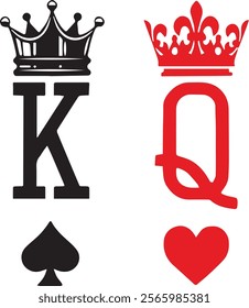 King and Queen eps File - King and Queen Clipart - Crown eps Design