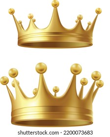 King or queen golden crowns