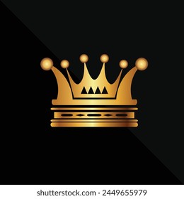 King or queen golden crowns, emperors monarchy power symbol illustration