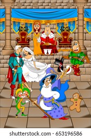 King and Queen in the Great Throne Room, illustration