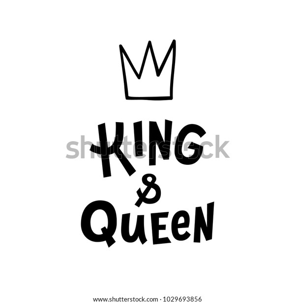 King Queen Hand Lettering Quote Card Stock Vector Royalty Free
