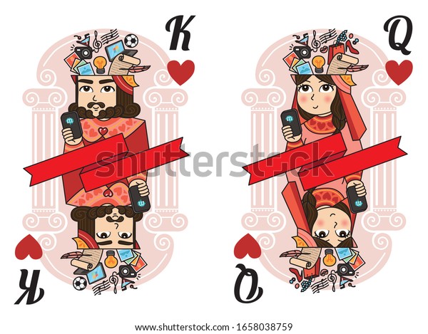 King Queen Heart Deck Cards Playing King Queen Heart Deck Cards Playing
