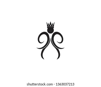 king or queen icon vector template