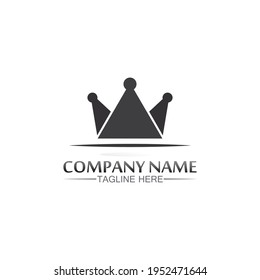 king and queen logo, princess, Crown Logo Template vector icon illustration design