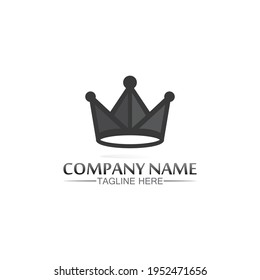 king and queen logo, princess, Crown Logo Template vector icon illustration design