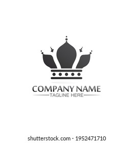 king and queen logo, princess, Crown Logo Template vector icon illustration design