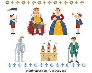 King and Queen. Middle age costume.