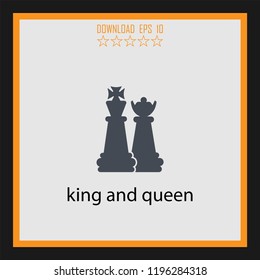 king and queen  vector icon