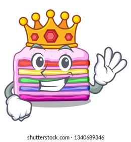King rainbow cake in ice mascot cupboard