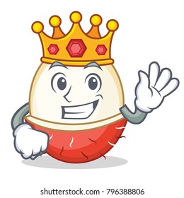 King rambutan mascot cartoon style