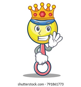 King rattle toy mascot cartoon