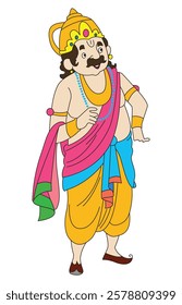 King Ravana isolated on white background
