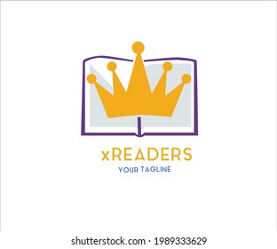 King Readers best Logo illustration. Business Logo design for library. cool looking book design