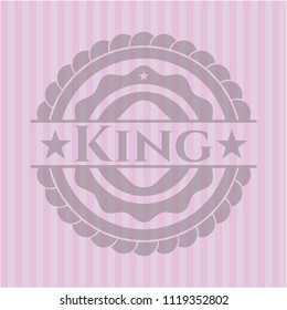 King realistic pink emblem
