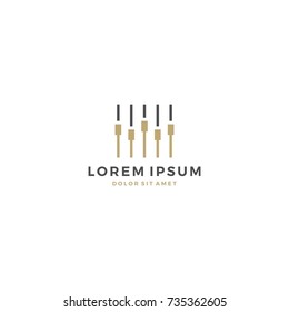 king record music studio logo template vector icon