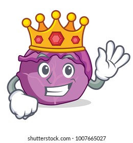 King red cabbage mascot cartoon
