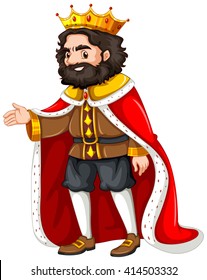 King With Red Robe Illustration