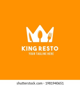 King Restaurant símbolo de diseño de estilo plano ilustración de logo vectorial plantilla gráfica