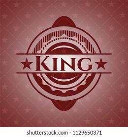 King retro style red emblem