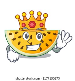 King ripe yellow watermelon isolated on mascot