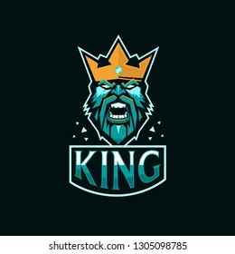 king roar logo mascot vector