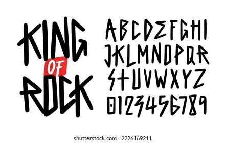 King rock  Font typeface alphabet  Metal rock music style abc  Rock font 