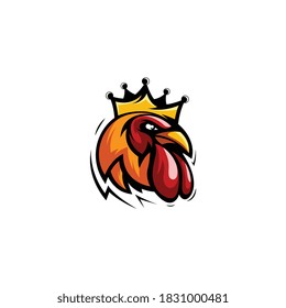 King of rooster logo icon with variant color