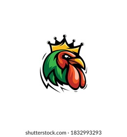 King of rooster logo icon with variant color