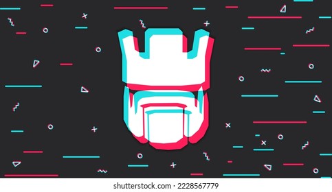 King. Royal crown. Monarch. Prince. Glitch background. Vector illustration