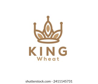 king royal crown wheat logo icon symbol design template illustration inspiration