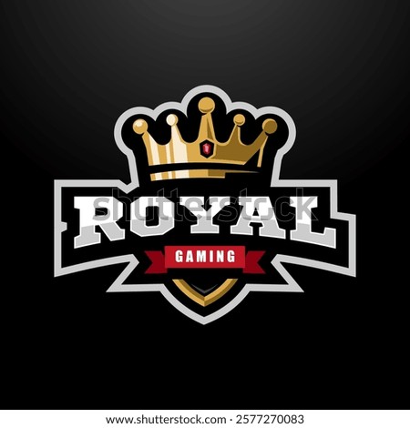 King Royal Gaming Logo Design Illustration Vector