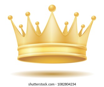 king royal golden crown vector illustration isolated on white background